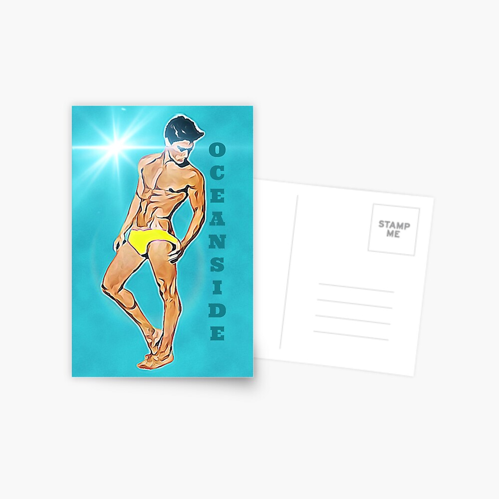 Oceanside With Sexy Guy Postcard