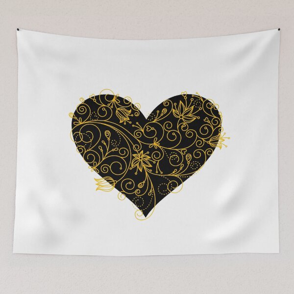 Item preview, Golden flower heart designed and sold by zoey Shetty.