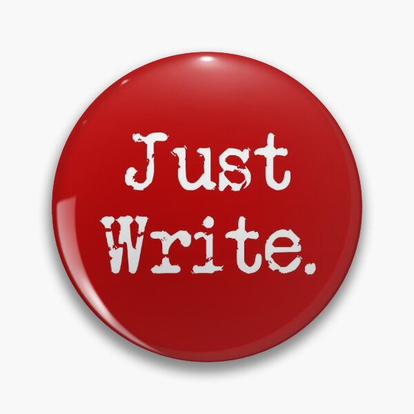 Item preview, Just Write. Vertical White Type Red designed and sold by TeaRoseWriter.
