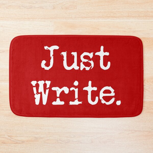 Item preview, Just Write. Vertical White Type Red designed and sold by TeaRoseWriter.