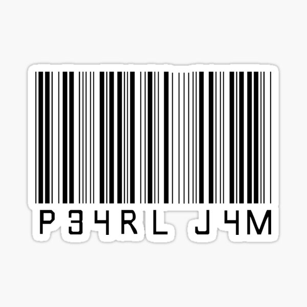 Barcode design, pearl jam Sticker
