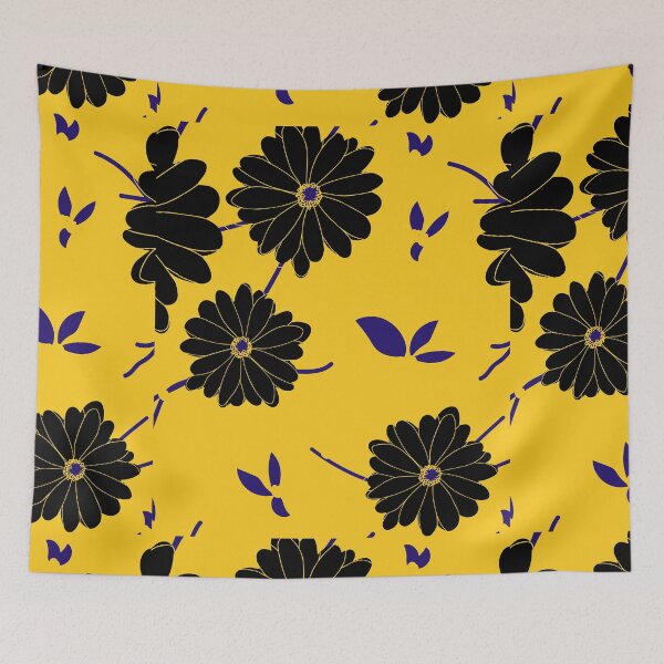 Item preview, Black Marigold with Yellow background  designed and sold by Devendra Singh Kandari.