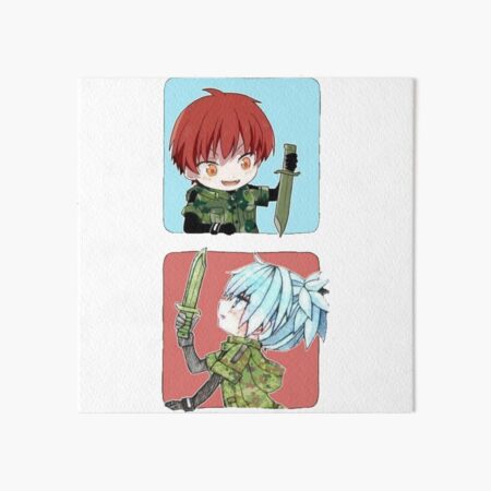 karma x nagisa x kayano assassination classroom art board print by shindouart redbubble redbubble