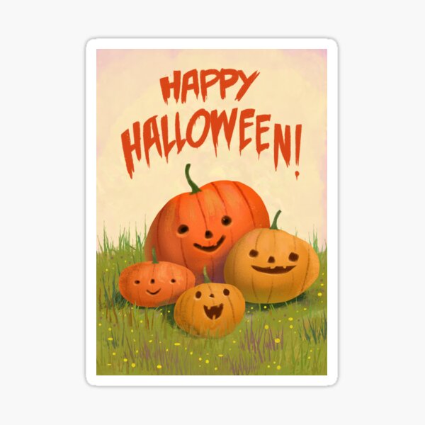 Happy Halloween Greeting - Family Portrait Sticker