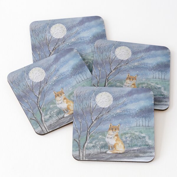 Item preview, Fox and moon watercolour art  designed and sold by Tracy  Churchill.