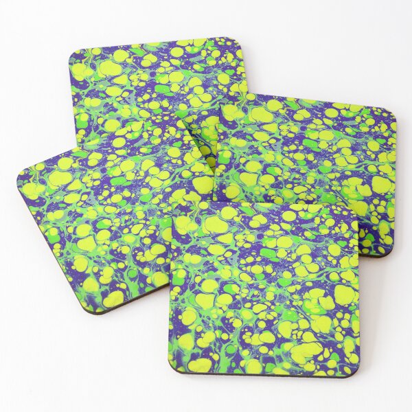 Item preview, navy blue and green coloured marbling art designed and sold by AybalaArtDesign.