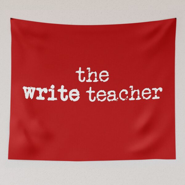 Item preview, the write teacher in white on red designed and sold by TeaRoseWriter.
