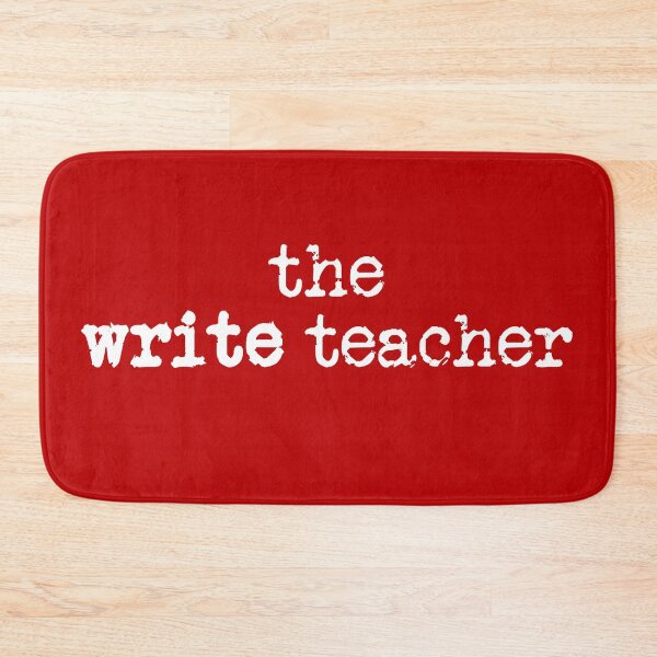 Item preview, the write teacher in white on red designed and sold by TeaRoseWriter.
