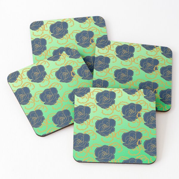 Item preview, Blue rose with golden leaves  designed and sold by Devendra Singh Kandari.