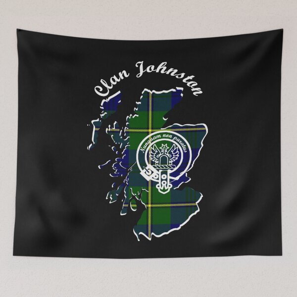 Item preview, Clan Johnston Scotland Map Crest designed and sold by BagTown Clans.