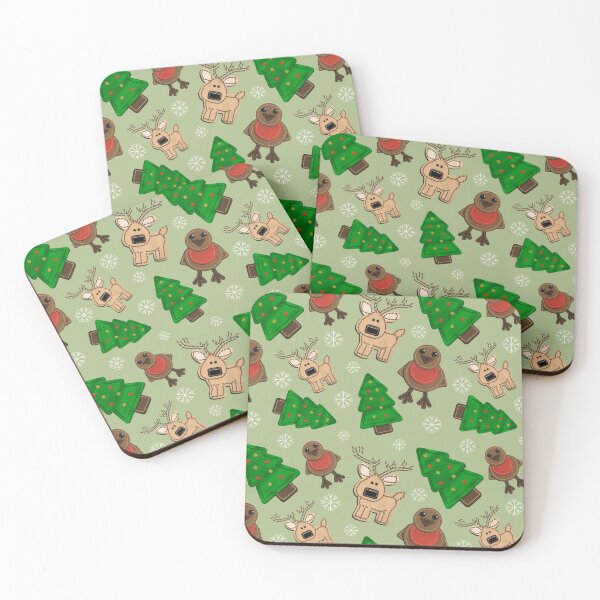 Item preview, Christmas Pattern of Reindeer, Tree, Robins and Snowflakes  designed and sold by Funful.