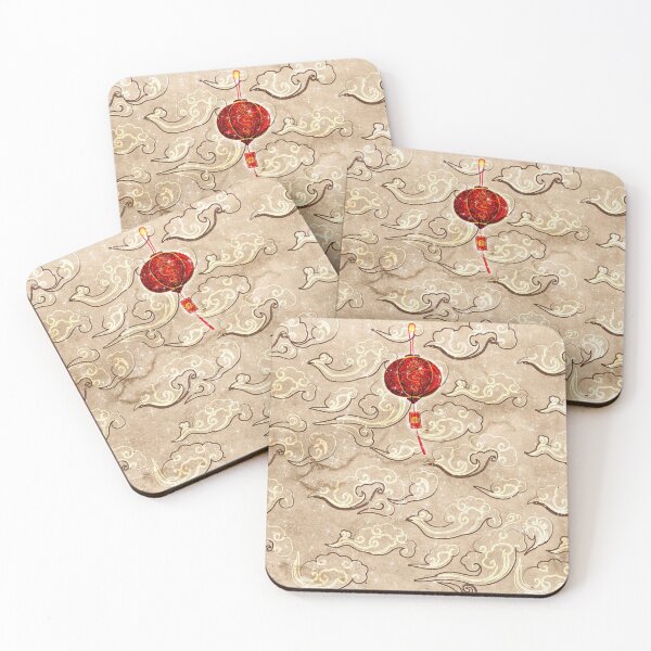Item preview, Chinese Ink Clouds Old Paper Texture and Red Lantern Dragon Tradition designed and sold by Jolly-Yosei.