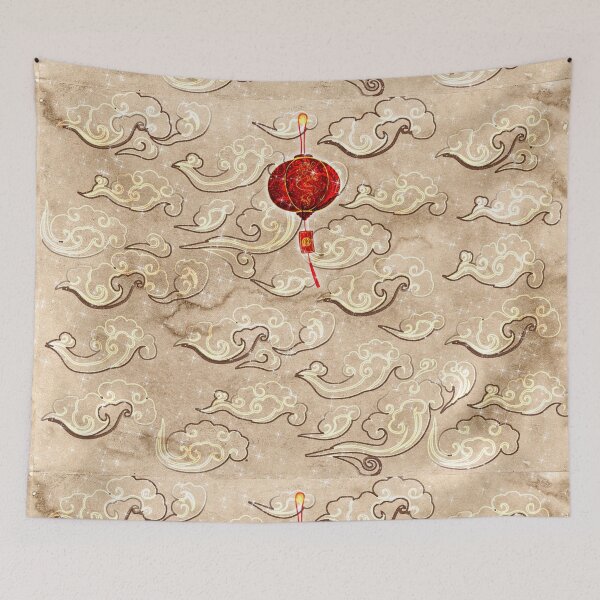 Item preview, Chinese Ink Clouds Old Paper Texture and Red Lantern Dragon Tradition designed and sold by Jolly-Yosei.