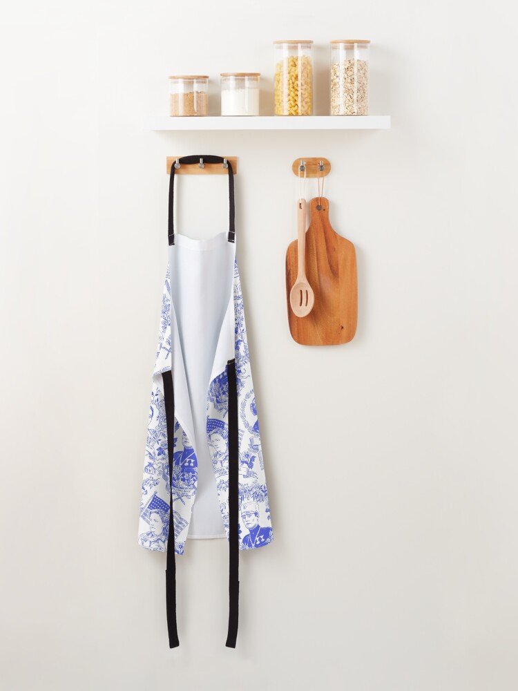 Alternate view of Feminist Pioneers Toile in Royal Blue with Women from Around the World Apron