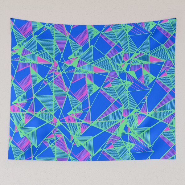 Item preview, Geometric Art abstract cool triangles blue  designed and sold by Carolina Salazar.