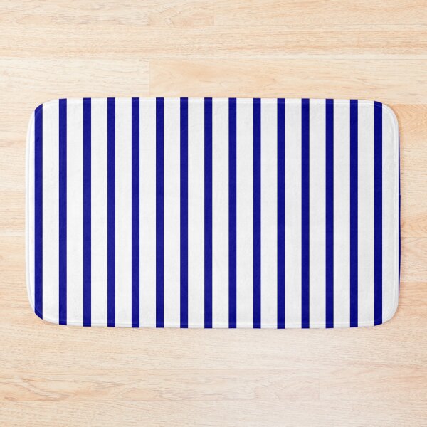 Item preview, Blue and White Striped Bath Mat designed and sold by deanworld.