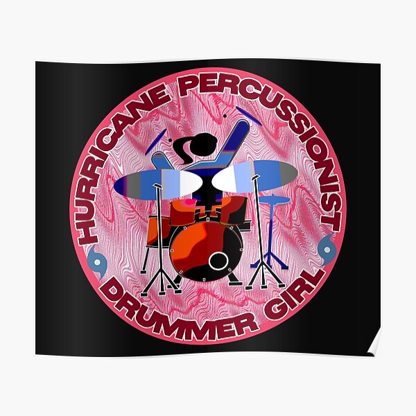 HAPPY HUG DRUMMER DAY - HURRICANE PERCUSSIONIST - DRUMMER GIRL Poster