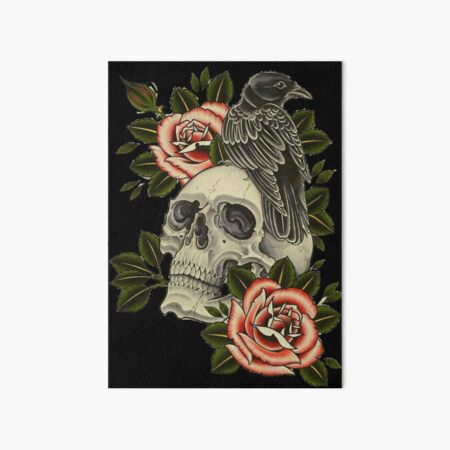 Skull And Roses Wall Art Redbubble