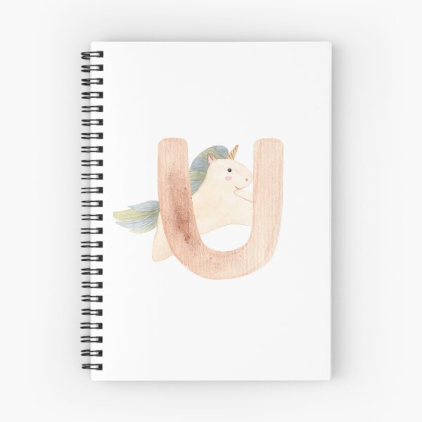Artikelvorschau, Brauner Aquarell-Einhorn-Buchstabe U | Kinderalphabet entworfen und verkauft von SerendipityNow.