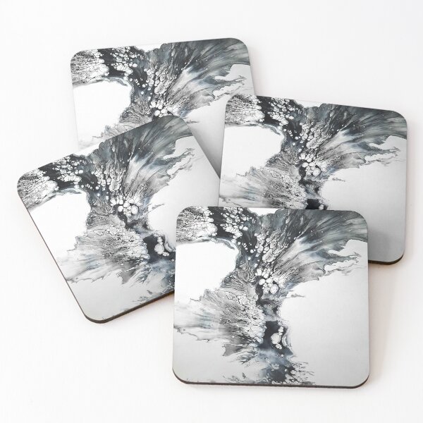 Item preview, Black and White Flower Acrylic Pour Painting  designed and sold by KammyArt.