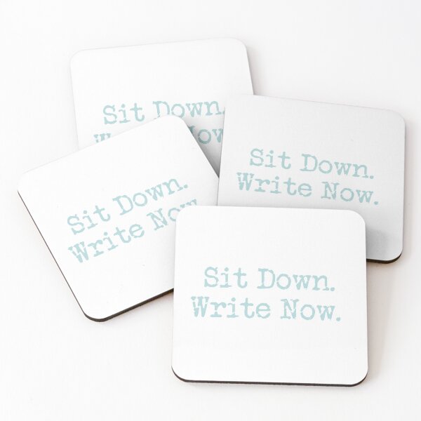 Item preview, Sit Down. Write Now. Sea Green Type designed and sold by TeaRoseWriter.