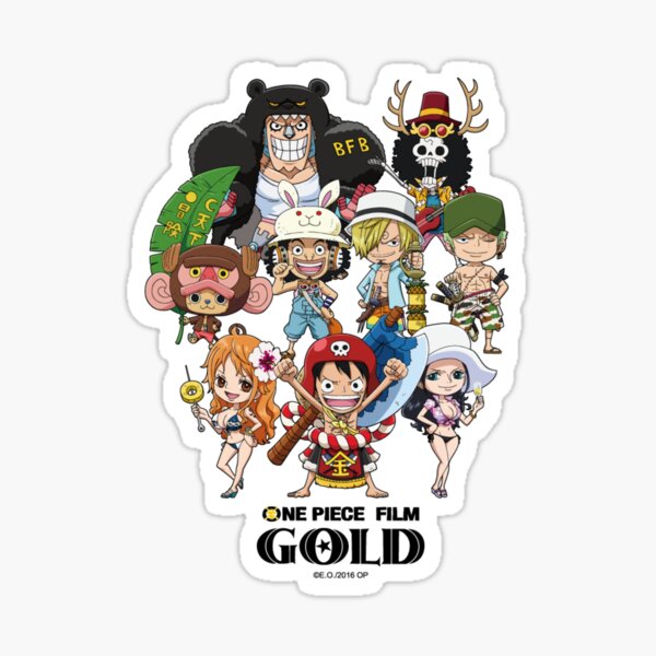 One Piece Film Gold Straw Hats Chibi Sticker Sticker By Akledo Redbubble