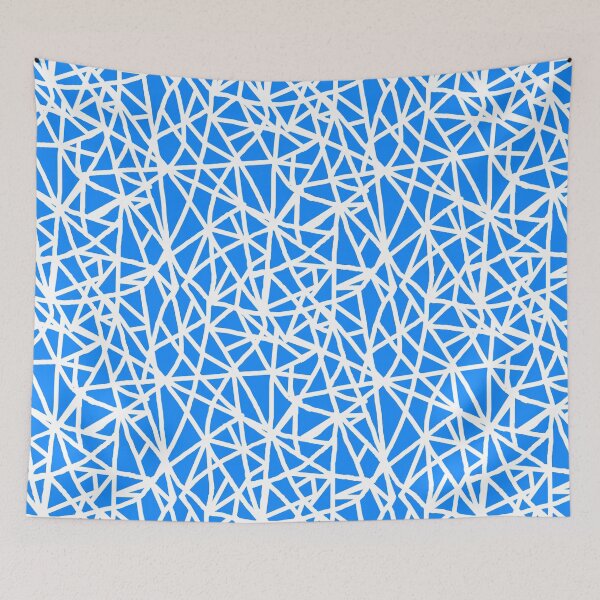 Item preview, Retro 90s Blue Throwback Line Textile designed and sold by SeaNympth.