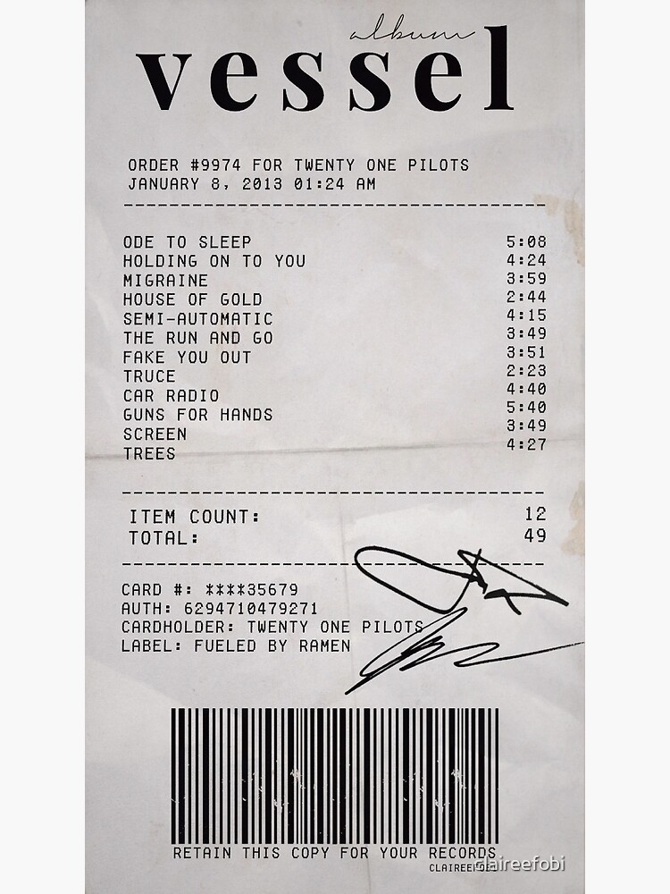album receipts generator