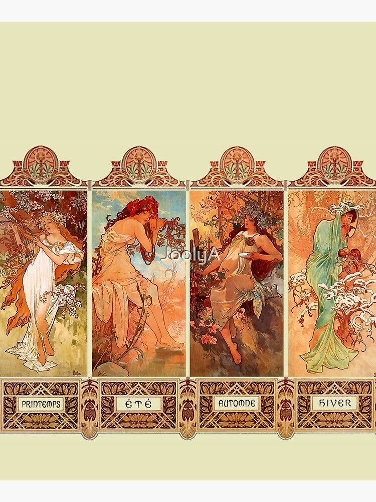 Alphonse Mucha Four Seasons Art Nouveau by JoolyA