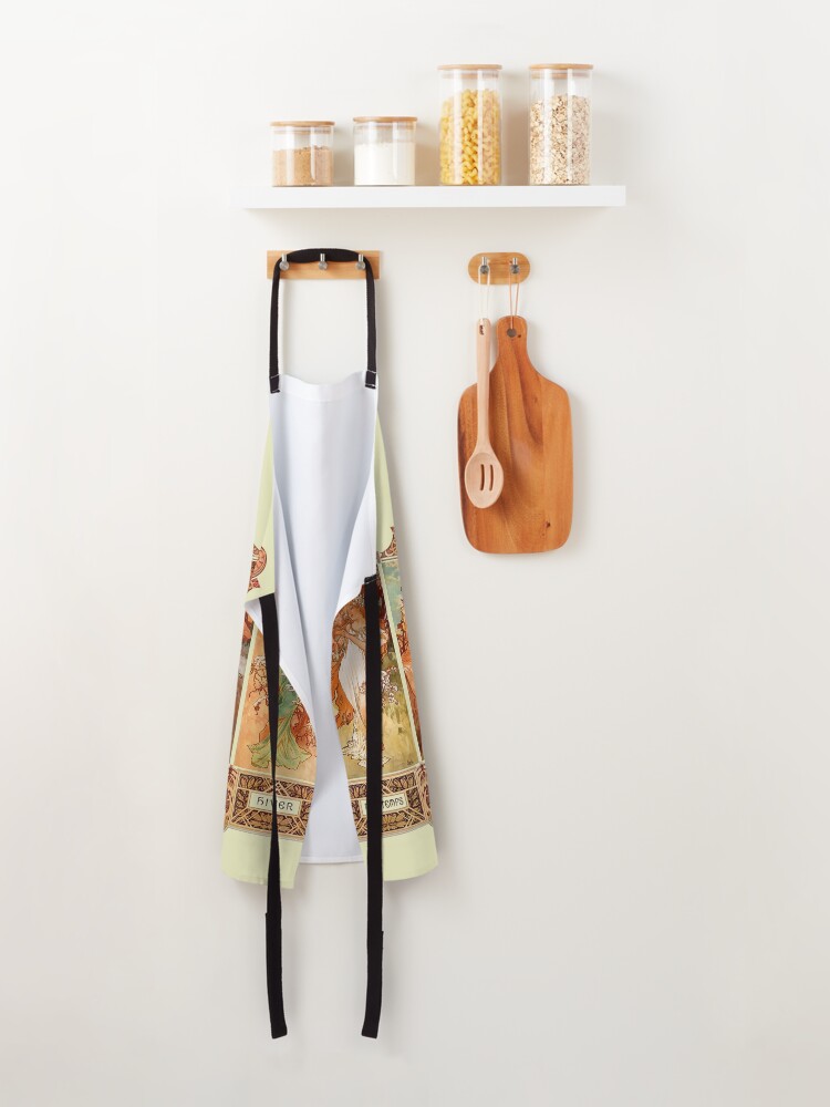 Alternate view of Alphonse Mucha Four Seasons Art Nouveau Apron