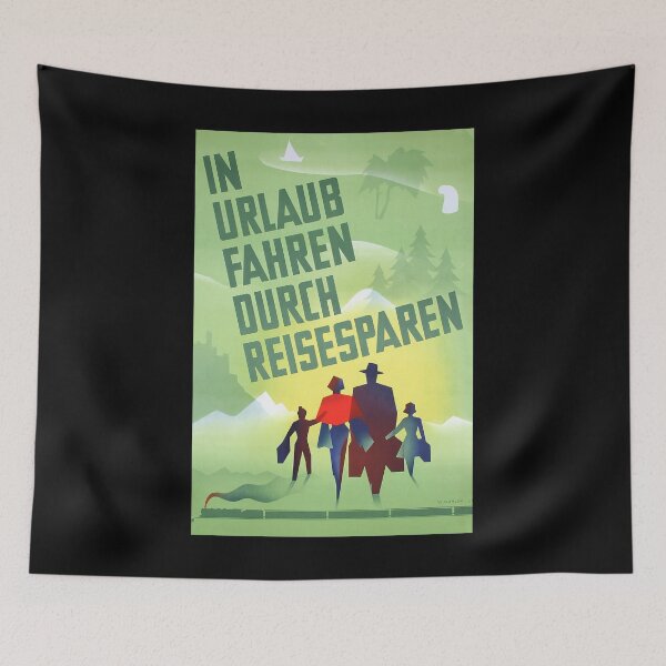 Item preview, Reisesparen retro poster designed and sold by CorasPosters.