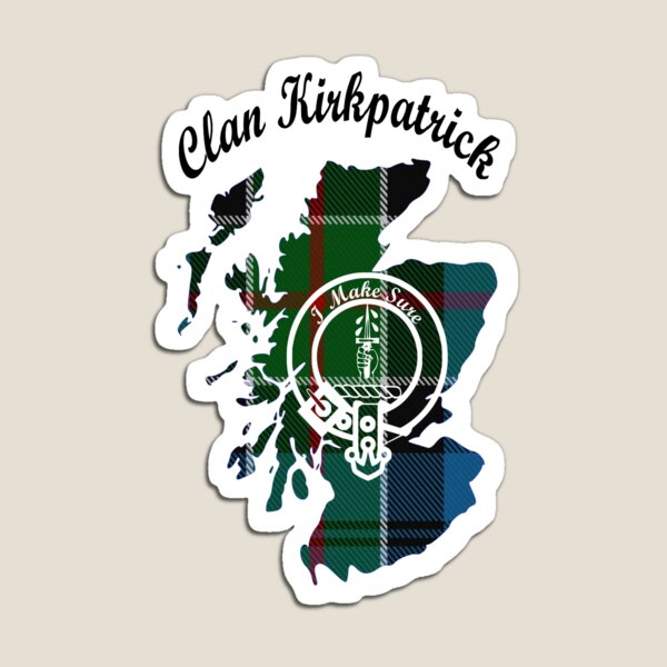 Item preview, Clan Kirkpatrick Scotland Map Crest designed and sold by BagTown Clans.