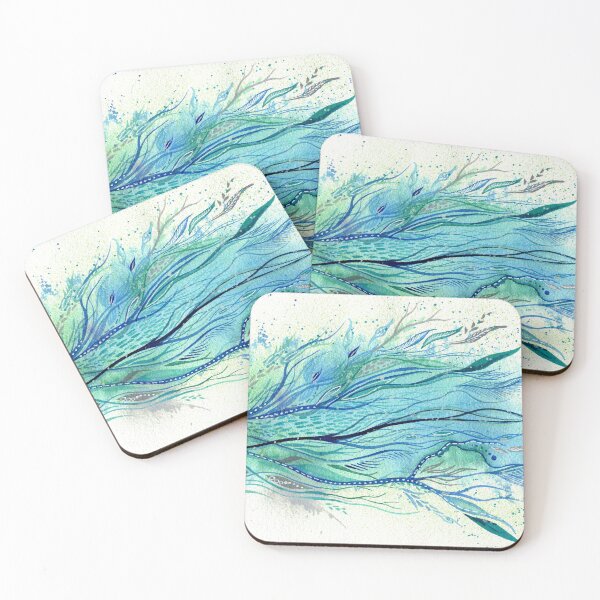 Item preview, Windrunner - Intuitive watercolour art in blue and green designed and sold by klbailey.