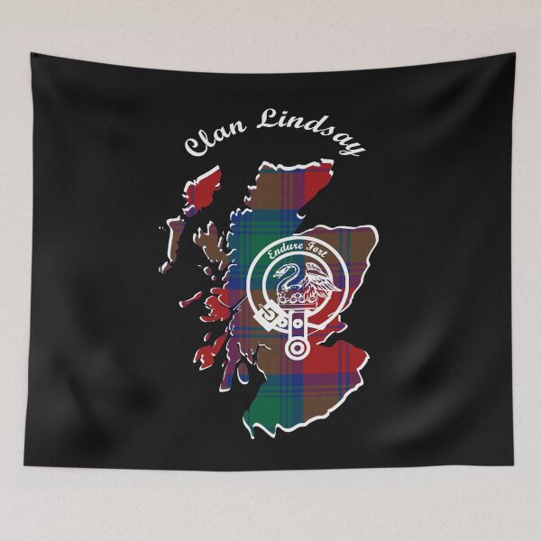 Item preview, Clan Lindsay Scotland Map Crest designed and sold by BagTown Clans.