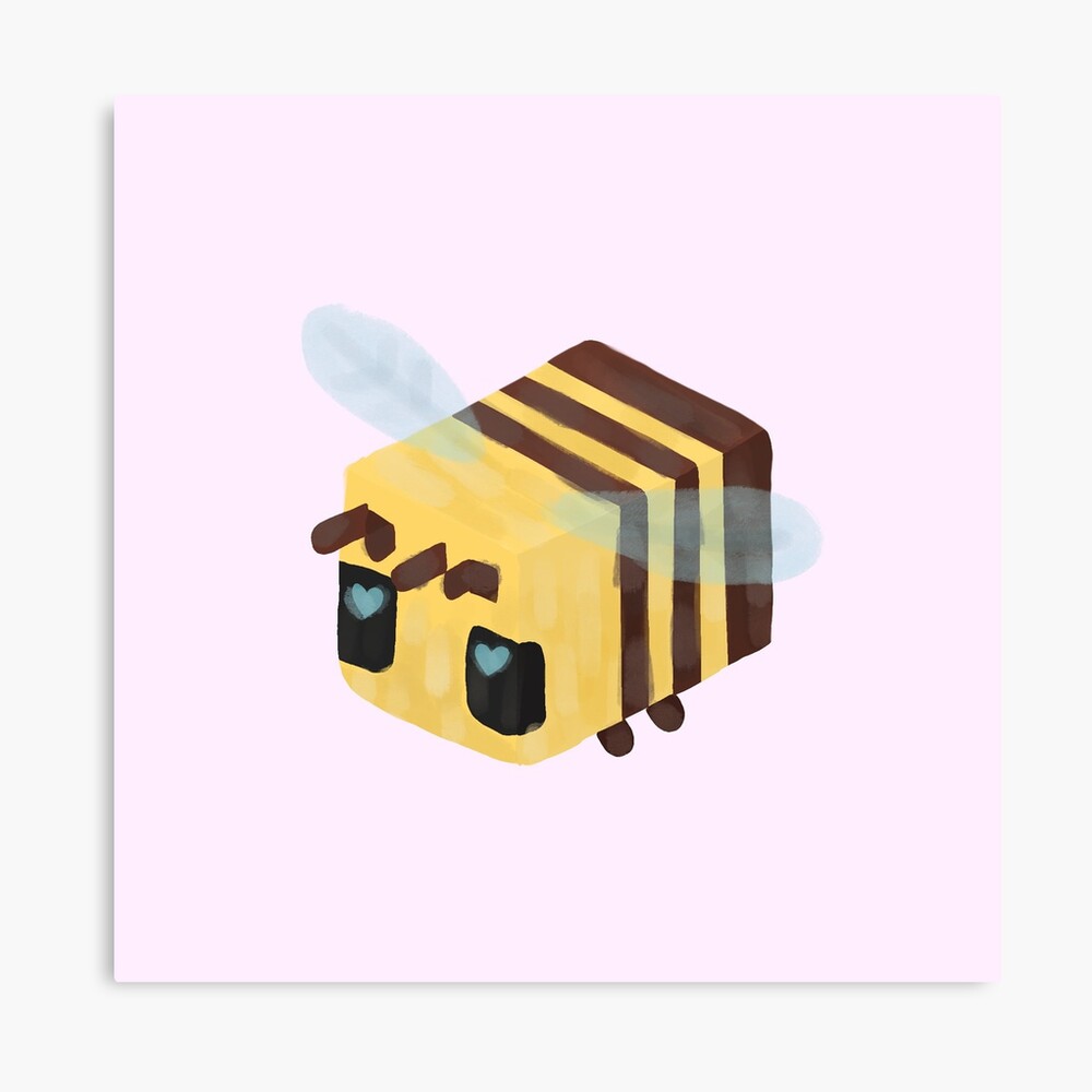 Minecraft Bee Painting Metal Print By Kellyyy Redbubble