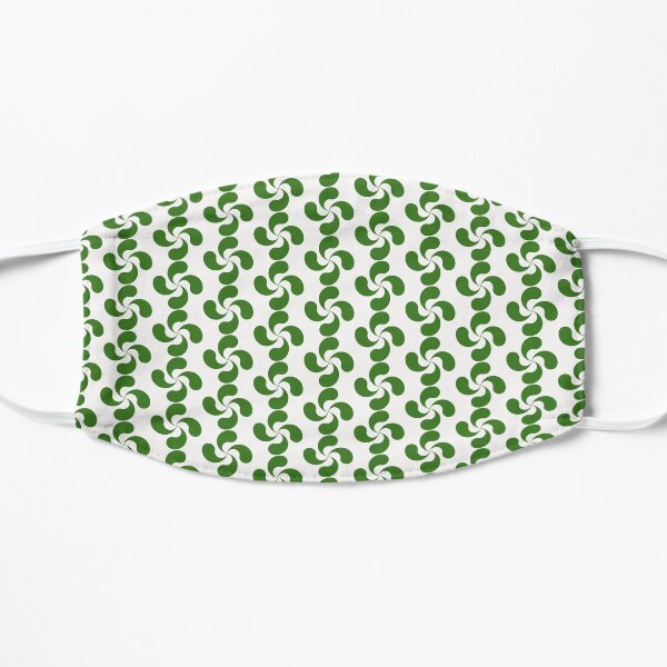 Green Basque Cross Lauburu Euskadi Flat Mask