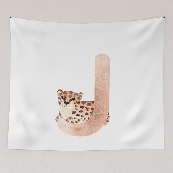 Artikelvorschau, Brauner Aquarell-Jaguar-Buchstabe J | Kinderalphabet entworfen und verkauft von SerendipityNow.