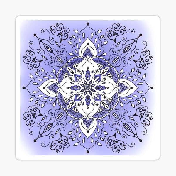 Purple, Black and White Mandala Sticker