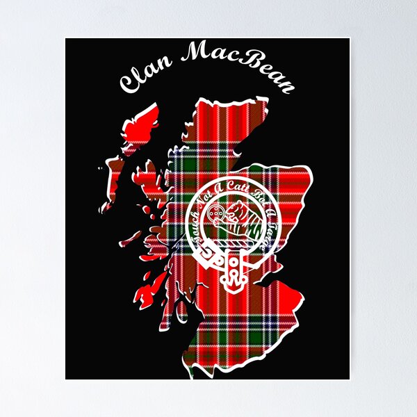 Item preview, Clan MacBean Scotland Map Crest designed and sold by BagTown Clans.