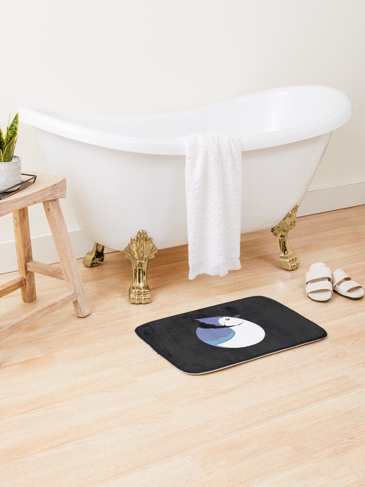 Thumbnail 2 of 6, Bath Mat, Bluejay Ball! designed and sold by conscript.