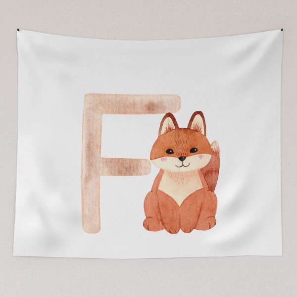 Artikelvorschau, Brauner Aquarell-Fuchs-Buchstabe F | Kinderalphabet entworfen und verkauft von SerendipityNow.