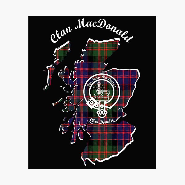Item preview, Clan MacDonald Scotland Map Crest designed and sold by BagTown Clans.