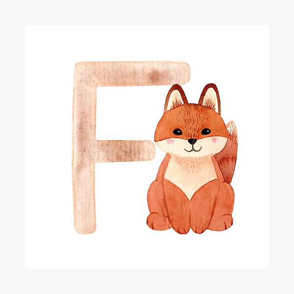 Artikelvorschau, Brauner Aquarell-Fuchs-Buchstabe F | Kinderalphabet entworfen und verkauft von SerendipityNow.