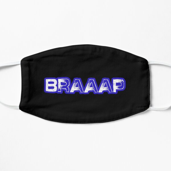 Braaap in blue and white Flat Mask