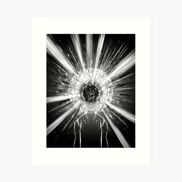 Bright light bulb Art Print
