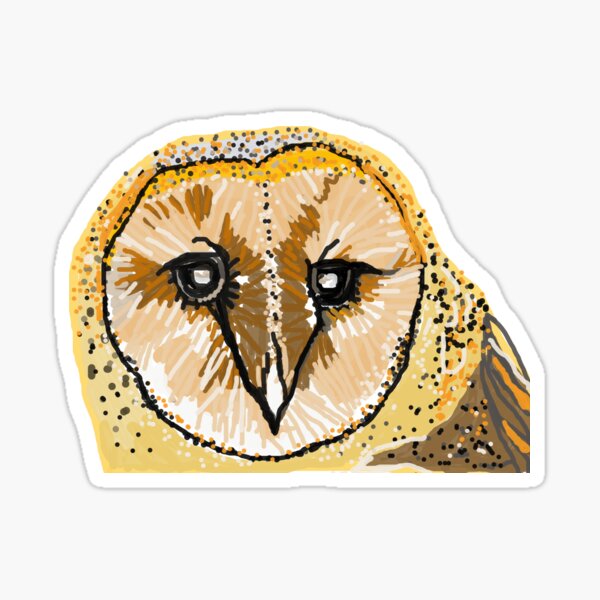 Barn Owl Caricature Sticker