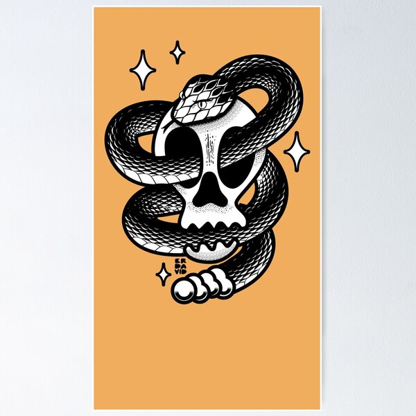Item preview, calavera y serpiente designed and sold by erdavid.