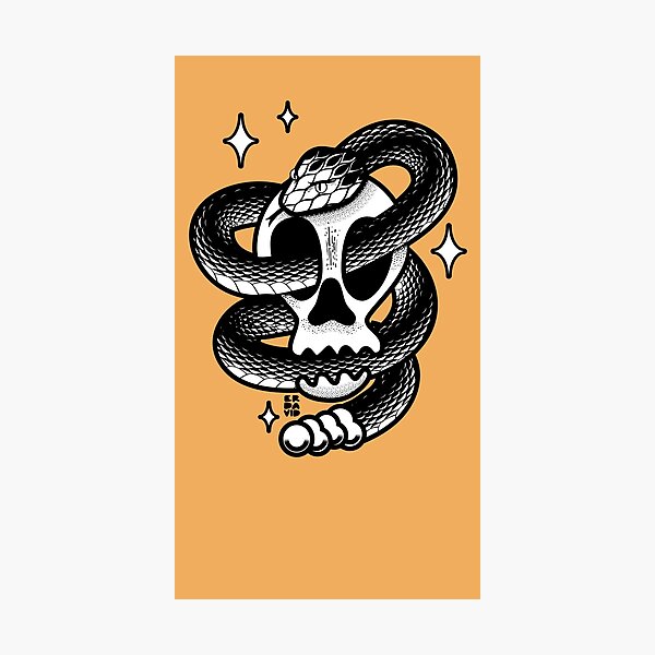 Item preview, Skull and Snake designed and sold by erdavid.