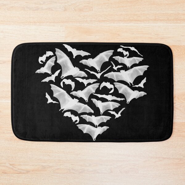 Item preview, White Bat Love Heart Shape on Black Background designed and sold by marta-maria.
