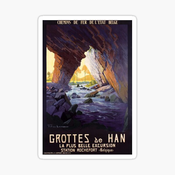 Artikel-Vorschau von Grottes de Han retro poster, designt und verkauft von CorasPosters.